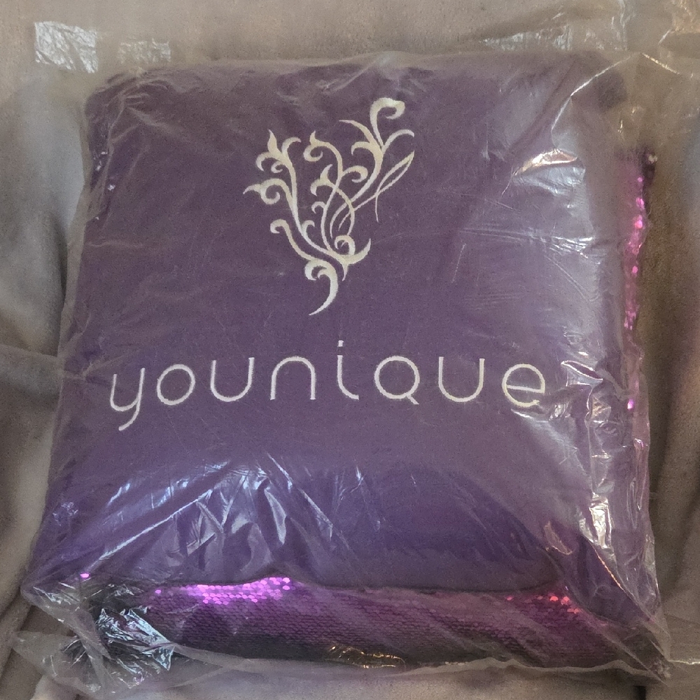 Younique Purple Sequin Pillow